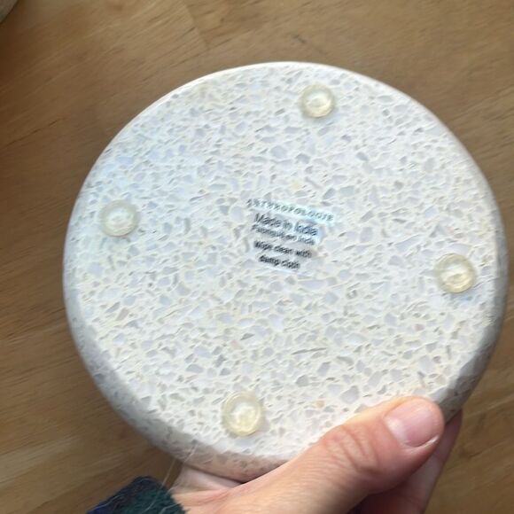 HOME ANTHROPOLOGIE Terra White Stone Butter DISH - Picture 3 of 3